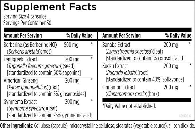 Designs for Health GlucoSupreme Herbal Supplement - Berberine HCl Banaba Ginseng + Cinnamon Extract - Vegan Non-GMO Supplements (120 Capsules)
