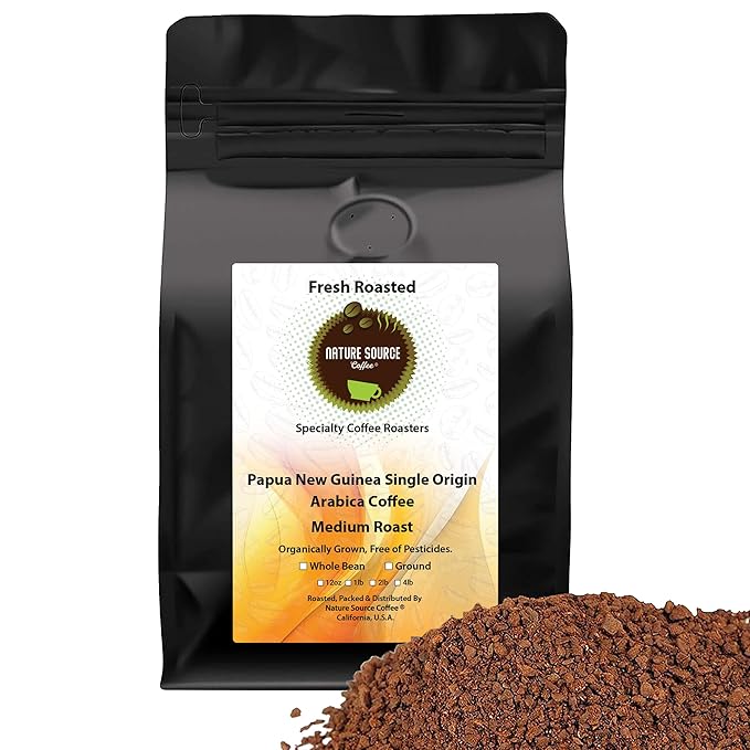 Papua New Guinea Single Origin Arabica Coffee Medium Roast Ground 2lbs 1-Pack