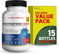 HerpesFend Max Extra Strength Advanced Defense Formula 60 Capsules with Elderberry Echinacea Turmeric Garlic Vitamins and Probiotics (15)