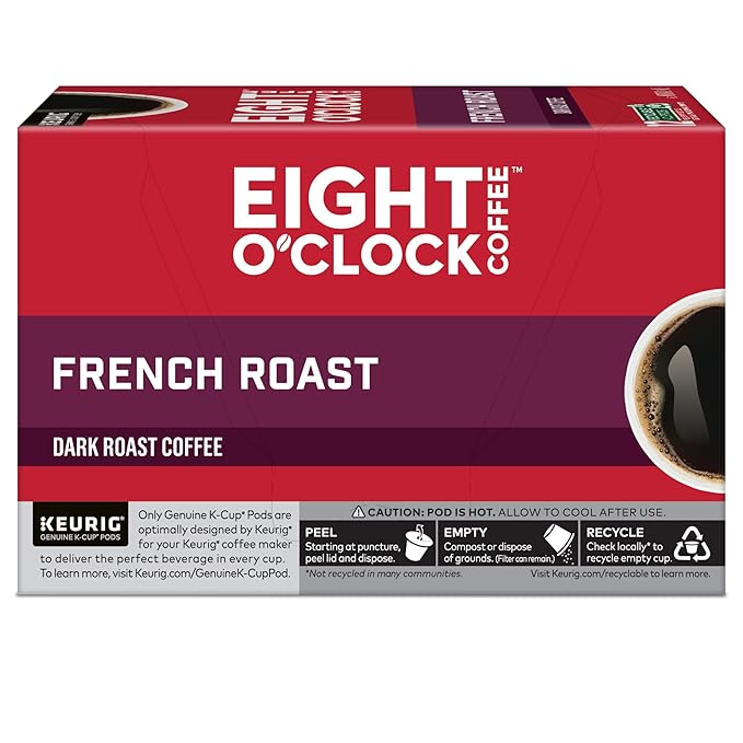 Eight O'Clock Coffee French Roast Single-Serve Coffee K-Cup Pods Dark Roast 72 Count