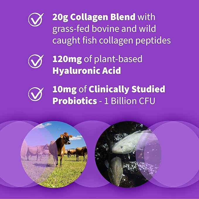 Garden of Life Grass Fed &amp Marine Collagen Peptides Powder Bundle - Unflavored Hydrolyzed Protein for Skin Hair Nails Joints - 28 &amp 12 Servings