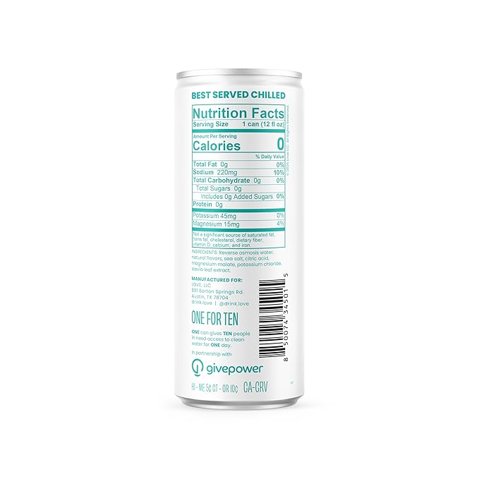Be LOVE™ Lightly Flavored Still Electrolyte Drink — Non-Carbonated Zero Sugar Zero Calories Zero Caffeine — Clean Daily Hydration (Pack of 12 Citrus Zest)