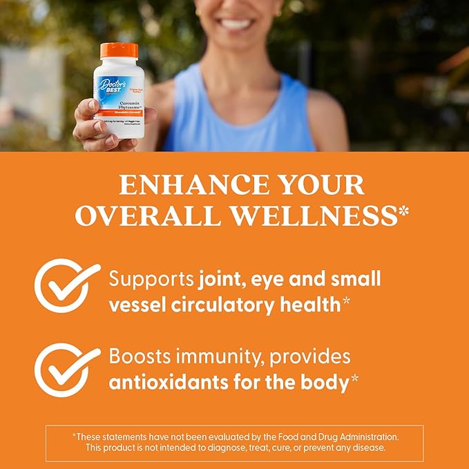 Doctors Best Curcumin Phytosome Bioavailable Curcumin Non-GMO Gluten Free Soy Free Vegan 60 Veggie Caps