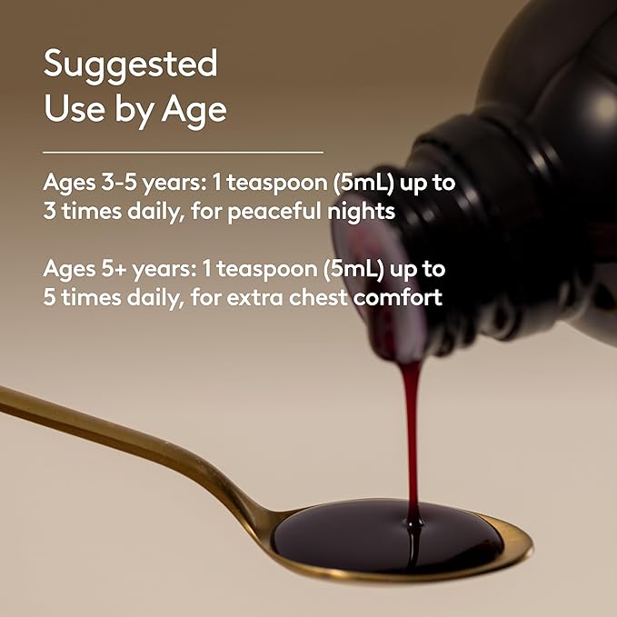 Children's Chest Night Herbal Syrup Nighttime Sleep Support to Soothe The Throat &amp Chest with Wild Cherry Bark Marshmallow &amp Licorice Root - 5.1 Fl oz (30 Servings)