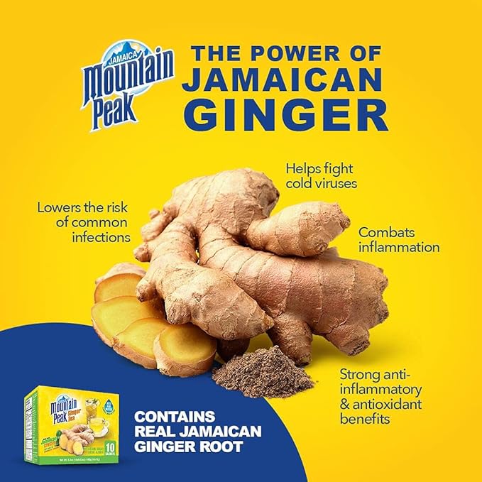 Jamaica Mountain Peak Original Ginger Tea Sweetened1.98 Ounce (Pack of 3)