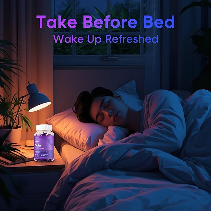 GABA Sleep Gummies | Natural Mood Support &amp Restful Sleep | 60 Gummies | Sugar-Free Calorie-Free | Non-Habit Forming (2PCS)