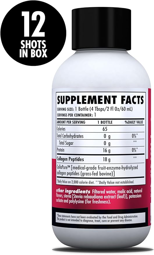 HEALTH DIRECT – Medical-Grade Liquid Collagen Shots – AminoSculpt Sugar-Free – Smooth Mango – 12 Servings (12pk 2oz Shots) – Good for Joints Bones &amp Sleep – Better Hair Skin &amp Nails