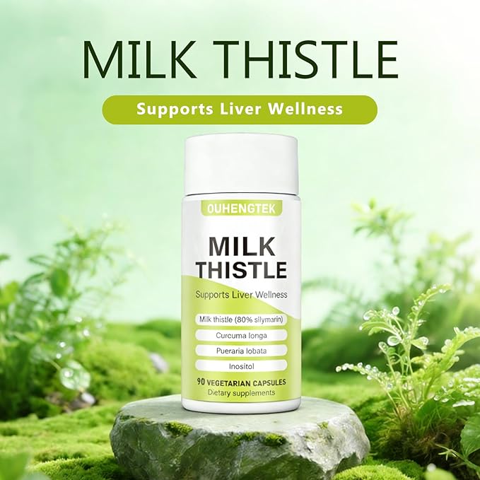Milk Thistle Extract 80% Silymarin Capsules 300mg Milk Thistle Liver Detox &amp Digestive Support Supplement Antioxidant for Liver Cleanse 90 Capsules
