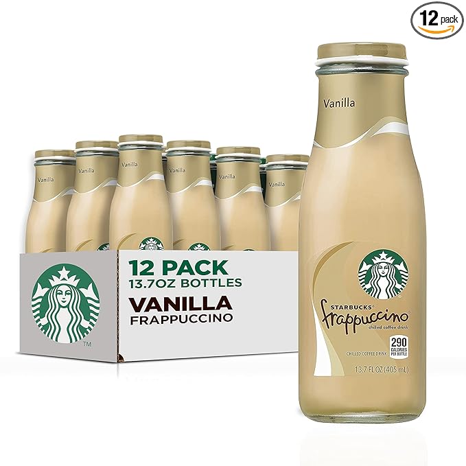 Starbucks Frappuccino Coffee Drink Vanilla 13.7 Fl Oz (Pack of 12)