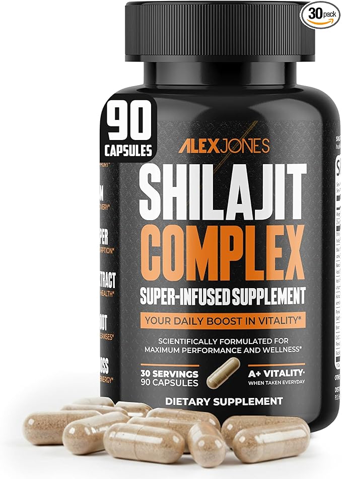 Maximum Vitality Shilajit Complex – Multi-Herb Formula with Sea Moss Ashwagandha for Men &amp Black Seed Oil – Shilajit Wellness Support – 90 Count Capsules