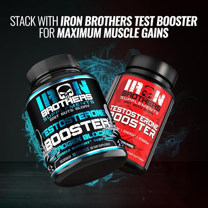 Iron Brothers Men’s Testosterone Support Supplement – I3C (Indole-3-Carbinol) Tribulus Terrestris &amp Grape Seed Extract – Metabolic &amp Performance Support Formula – 60 Vegan Capsules – 30 Day S