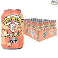 Sour Fruity Soda with Classic Warheads Flavors – Perfectly Balanced Sweet and Sour Soda - Warheads Candy Throwback Treat Soda Cocktail Mixer Pack of 12 12oz Cans (Peach)
