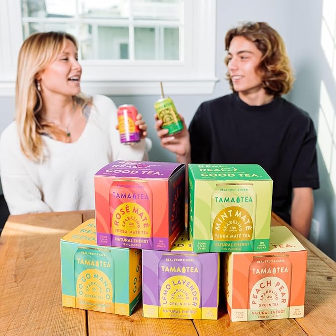 Unsweetened Sparkling Green Tea by Tama Tea - Organic Lemo Lavender Iced Green Tea Zero Calories &amp Zero Carbs | 45mg Caffeine No Artificial Ingredients 12 oz (12-Pack)