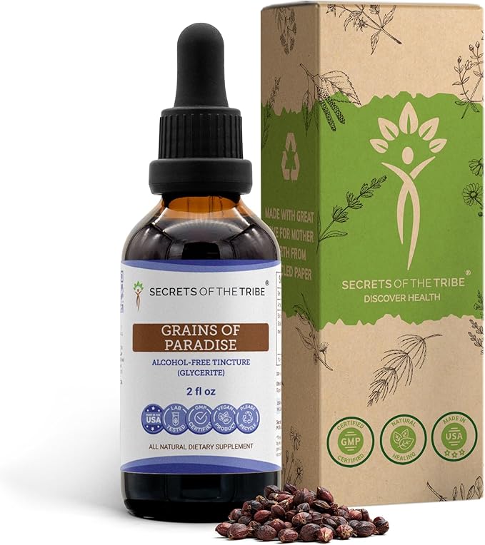 Grains of Paradise Tincture Alcohol-Free Liquid Extract Grains of Paradise (Aframomum melegueta) Dried Seeds (2 FL OZ)