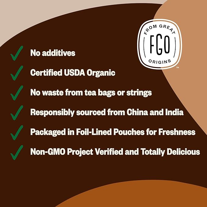 FGO Organic Chai Tea 16 Ounce Loose Leaf Bulk Resealable Bag Packaging May Vary (Pack of 1)
