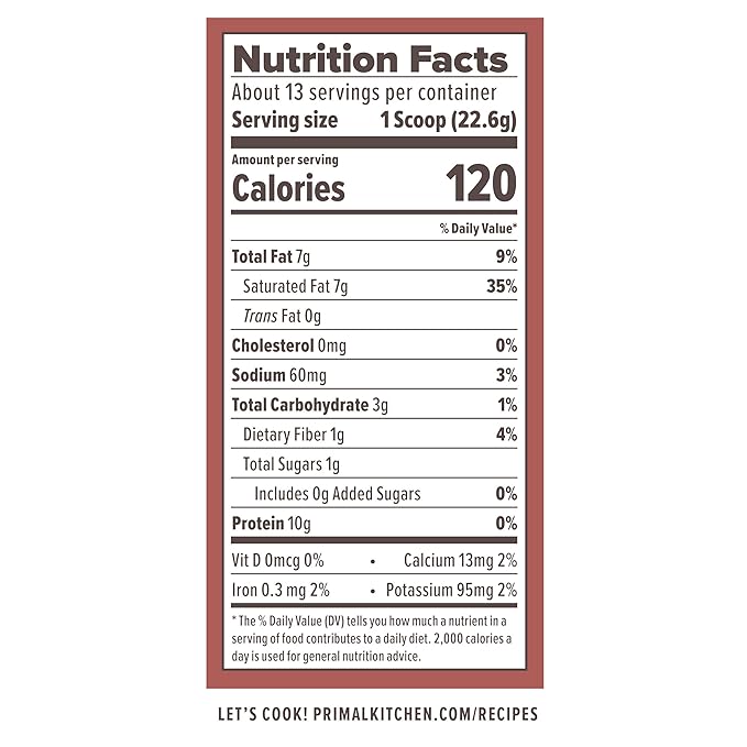 Primal Kitchen Hazelnut Collagen Creamer Powder Collagen Peptide Drink Mix with MCT Oil10.34 Ounces