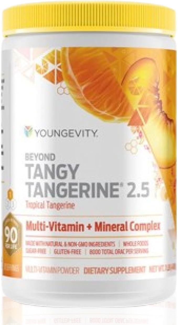 Youngevity Beyond Tangy Tangerine 2.5 Tropical Tangerine Ultimate Multi-Vitamin &amp Mineral Complex - Made with Natural &amp Whole Foods | 8000 ORAC