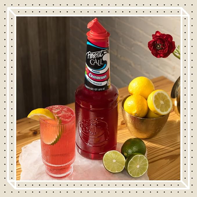 Finest Call Premium Cranberry Juice Cocktail Drink Mix 1 Liter Bottle (33.8 Fl Oz) (Pack of 2)