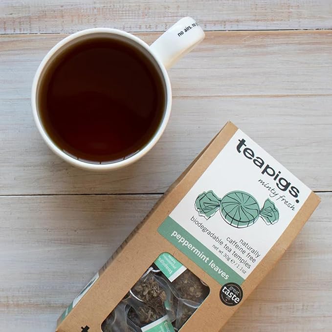 Teapigs Peppermint Leaves Tea Bags Made with Whole Leaves Caffeine-Free Natural Ingredients (1 Pack of 50 Teabags)