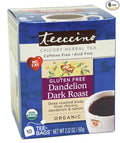 Teeccino Dandelion Tea – Dark Roast Roasted Herbal Tea | Organic Roasted Dandelion Root | Prebiotic | Caffeine Free | Gluten Free Acid Free Coffee Alternative 10 Tea Bags (Pack of 6)