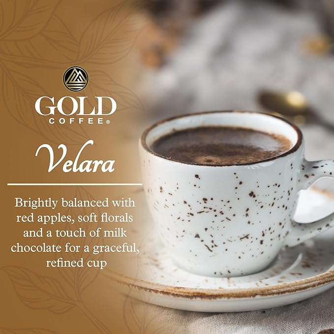 Gold Coffee Co. Velara Premium Blend | Light Roast Ground | 100% Arabica Coffee | 12 oz. (Pack of 6)