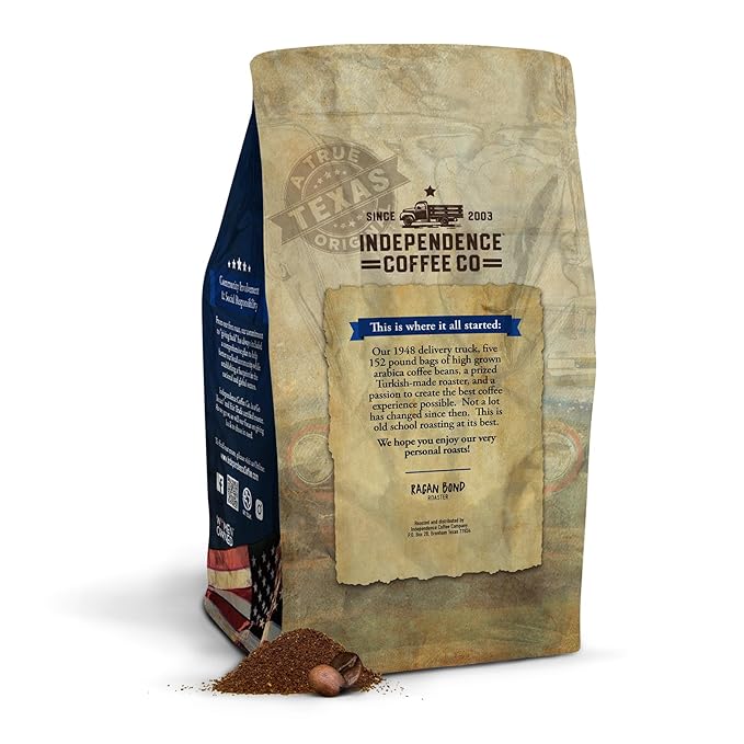 Independence Coffee Co. Madalyn's Backyard Pecan Flavored Mellow Body Light Roast Whole Bean Coffee 24 Ounce Bag (Packaging May Vary)
