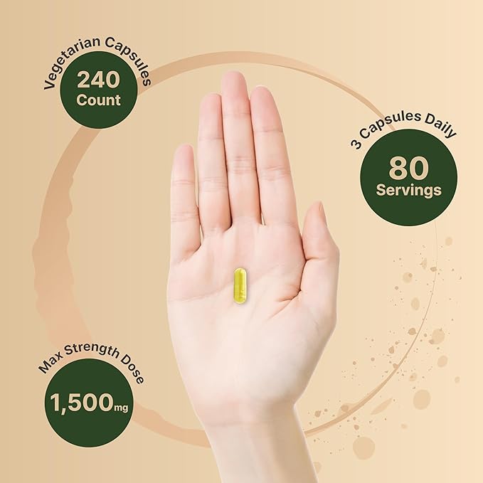 NatureBell Berberine Supplement 1500mg with Ceylon Cinnamon &amp Turmeric Root 240 Veggie Capsules | 97% Pure Berberine HCL | Supports Balanced Sugar Levels &amp Heart Health | Vegan Non-GMO