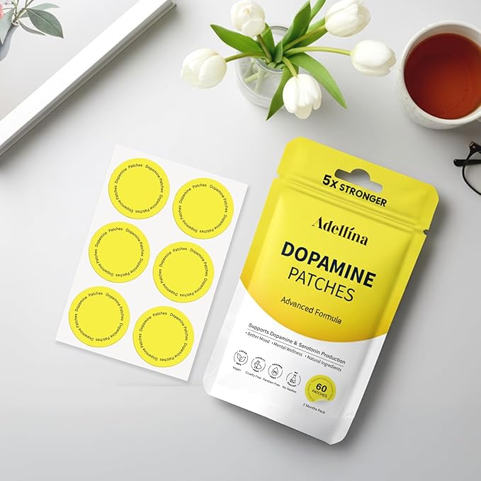 Dopamine Patches Extra Strength 60 Count: Mood Boost Patches for Daily Mental Wellness - Supports Dopamine &amp Serotonin Balance for Men Women 2Months Pack