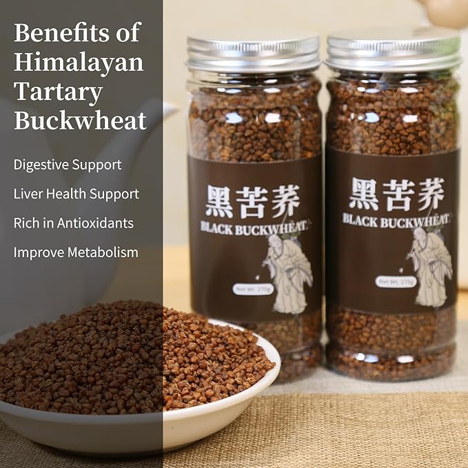 Wanhua Hall Black Buckwheat Tea 540g/19oz Herbal Tea Roasted Buckwheat Pure Natural No Additive Organic Tea Caffeine Free黑苦荞 苦荞茶
