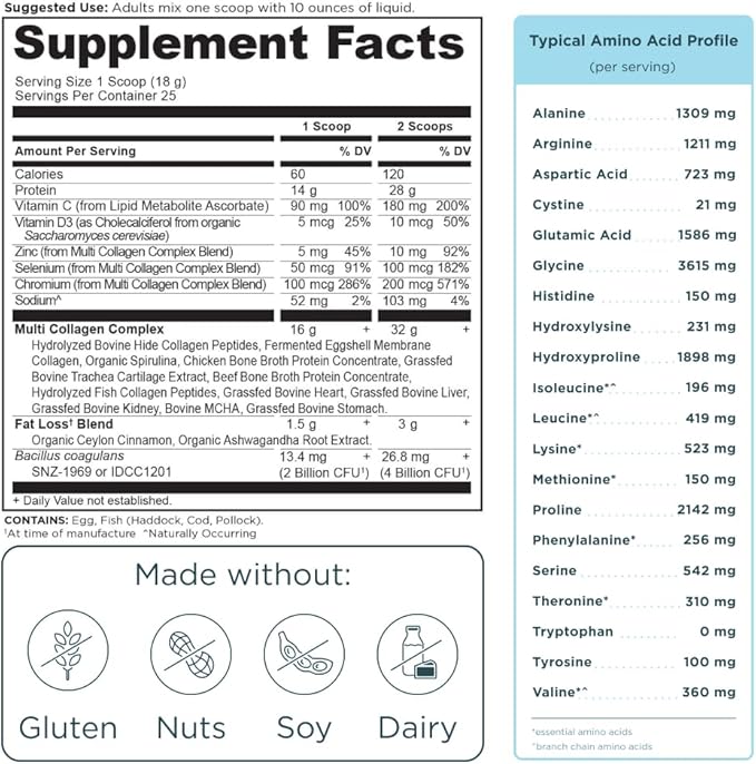 Ancient Nutrition Multi Collagen Advanced Lean Powder 25 Servings + Multi Collagen Advanced Lean Capsules 90 Count