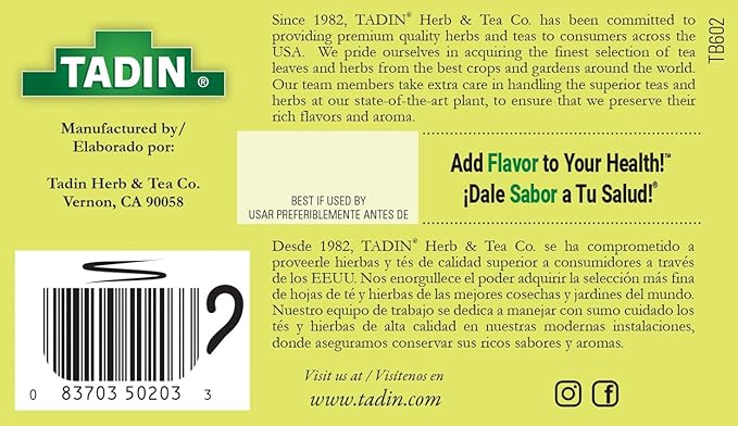 Tadin Guanabana Tea Soursop Tea Herbal Tea Caffeine Free Decaffeinated 24 Tea Bags Per Box Pack of 6