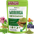 Moringa Powder Organic 2000MG 18 in 1 Moringa Oleifera Leaf Powder with Ashwagandha Rhodiola Turmeric Probiotics for Energy Mood* - Green Superfood - 60 Servings
