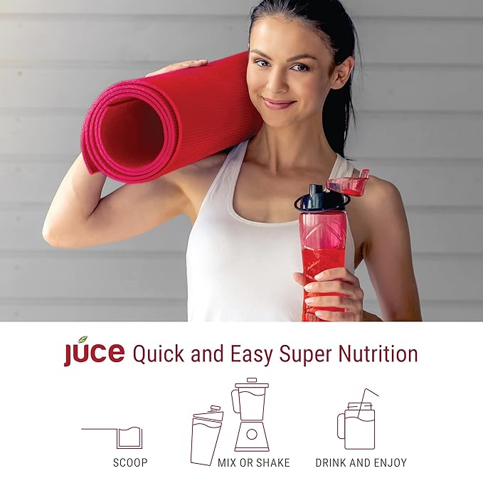 Terra Kai Organics JUCE Reds Organic Superfood Powder - Garden Berry Flavor | Fruit &amp Veggie Powder for Everyone w/64 Immune Boosting Superfood Plus Probiotics for Gut Health | 20 Servings (230g)