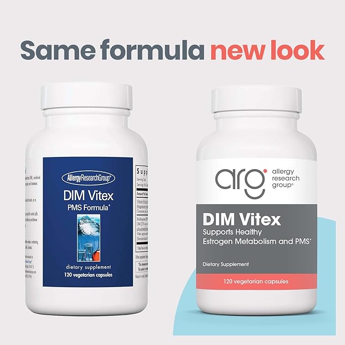 Allergy Research Group DIM Vitex - Supports Estrogen Metabolism - DIM with NAC and Vitamin B &amp Magnesium - 60 Servings - 120 Capsules