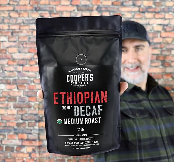 Organic Cold Brew Coffee - Guatemalan Coffee Beans - Ground Medium Roast 2lbs and Organic Ethiopian Decaf Swiss Water Processed SWP Ground Coffee 12oz