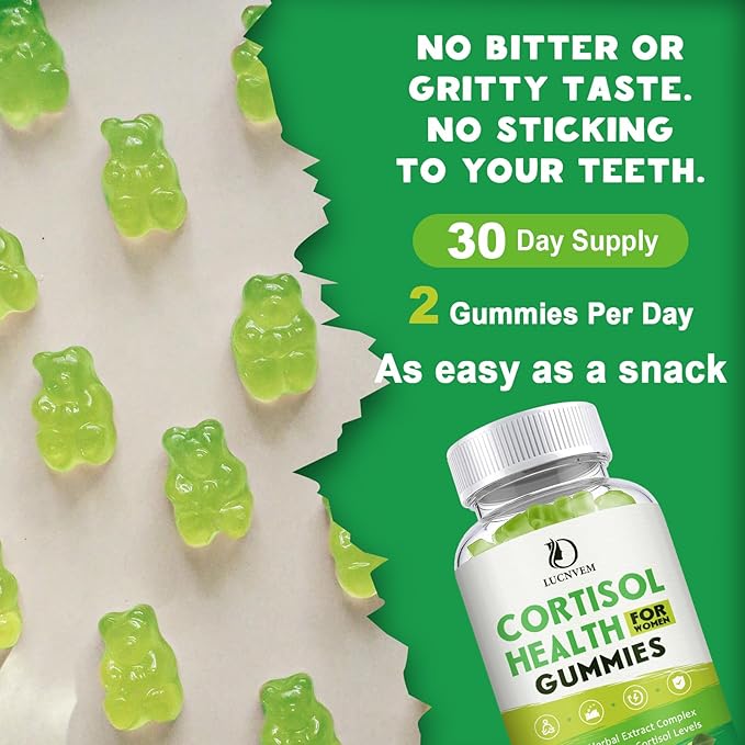 Cortisol Detox for Women Gummies Cortisol Reducer Detox Manager Magnesium Ashwagandha Rhodiola Rosea Herbal Complex for Mood/Focus &amp Sleep Maintain Healthy Cortisol Levels - 30 Day Vegan Supply