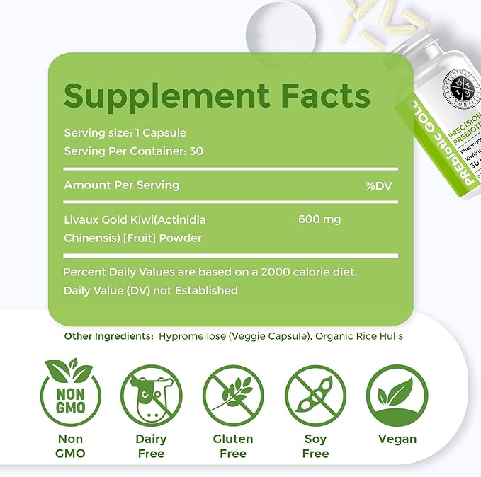 Intestinal Fortitude PREbiotic Gold: Kiwifruit Fiber Butyrate &amp Prebiotic Restore Supplement to Support The Gut Immune &amp Digestive Support Anti-Bloating &amp Leaky Gut Repair Dairy-Free C