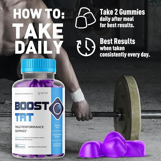 (3 Pack) Boost TRT Gummies for Men Official Boost TRT Male Performance Gummys with Natural Ingredients Advanced BoostTRT Men's Gummy Supplement with Maximum Strength Premium Vitamins (180 Gummies)