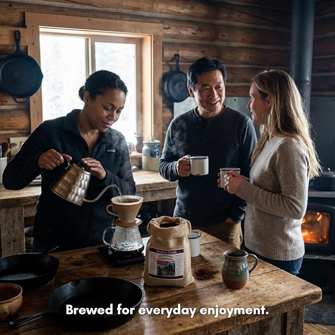 Bounty Foods Huckleberry Ground Coffee - 2/12 oz Rustic Western Style Burlap Bags Montana Grown and Hand Harvested Huckleberries - Coffee Beverages Espresso Latte Cappuccino Mocha