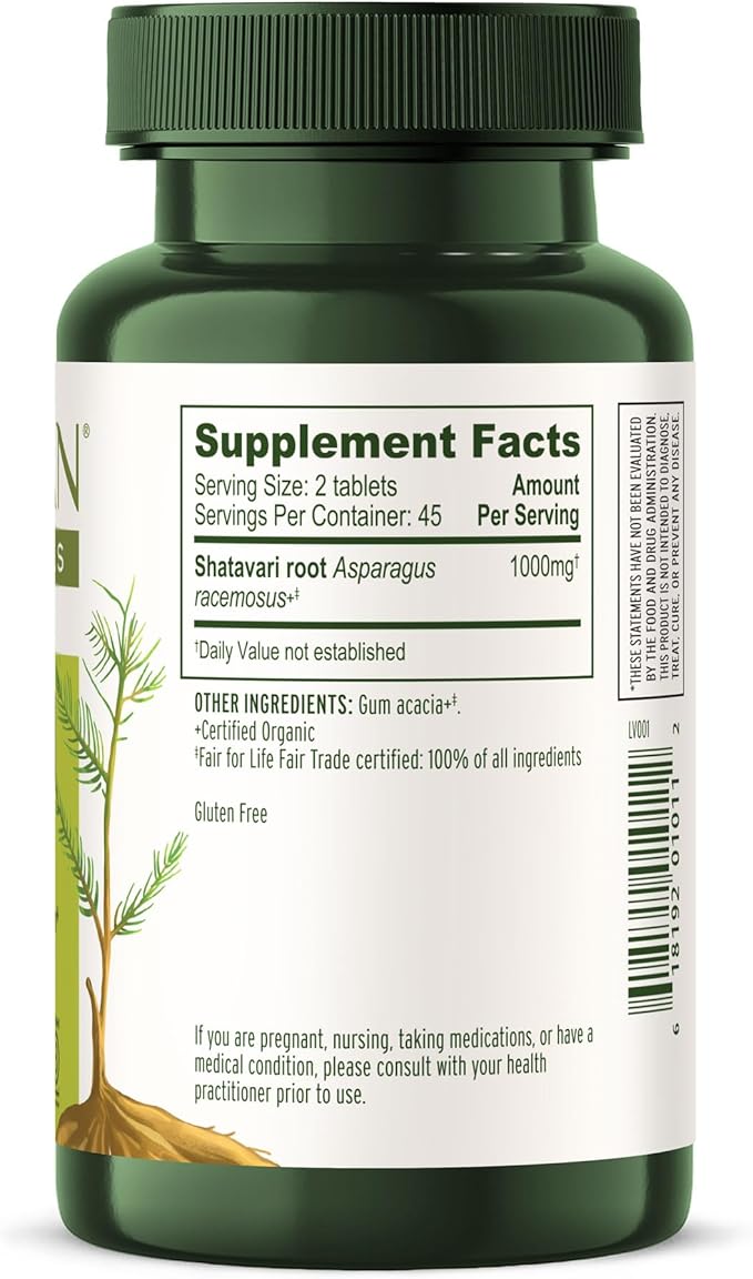 Banyan Botanicals Organic Shatavari Tablets – Rejuvenating Tonic for Feminine Vitality &amp Reproductive Health – Cooling Adaptogen for Internal Balance &amp Stress Support – 90 Tablets – USDA Organ