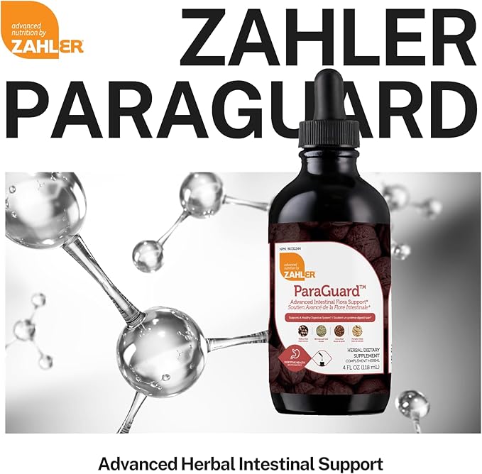 Zahler - ParaGuard Liquid Drops - Gut Health Supplement - Formula has Wormwood Garlic Bulb Pumpkin Seed Clove &amp More - Natural Support for Humans - Certified Kosher (4 Oz) (4 oz. Drop)