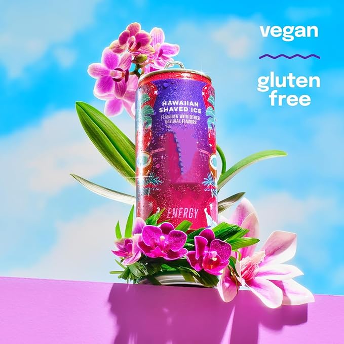 New Alani Energy Drinks Lime Slush Pink Slush Hawaian Shaved ice Variety Pack Sugar-Free Low-Calorie Energy Boost Drink 12 fl oz (Pack of 6) Repackaged By * Shadow Hunter*