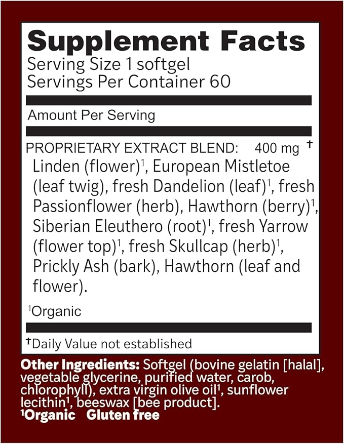 Herbs Etc. HB Pressure Tonic - Healthy Blood Circulation Support Supplement - Aid Cardiovascular Health - Herbal Supplement for Natural Energy Support - Gluten-Free - 60 Softgels (60 Servings)
