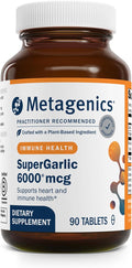 Metagenics SuperGarlic 6000 - High-Potency Garlic Supplement with 6000 mcg Allicin - Supports Heart Health Cholesterol &amp Immune Function* - Odorless Non-GMO Gluten-Free - 90 Tablets