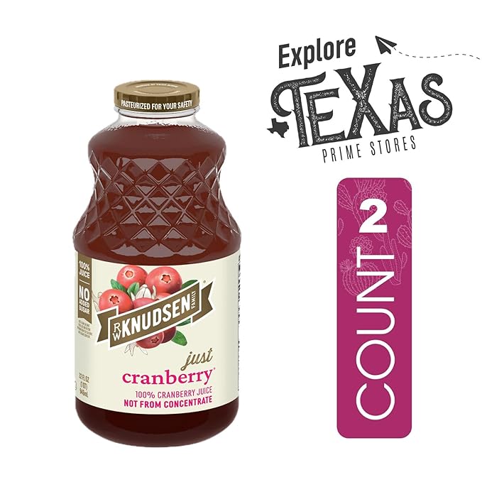 R.W. Knudsen 2-Pack Just Cranberry Fruit Juice 32 fl oz Glass Bottle
