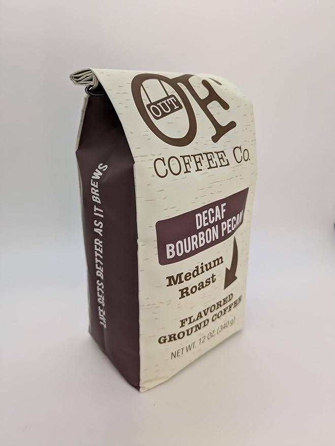 Out of Coffee Co. Bourbon Pecan Decaf Medium Roast Flavored Ground Coffee 12 Oz. Bag 1