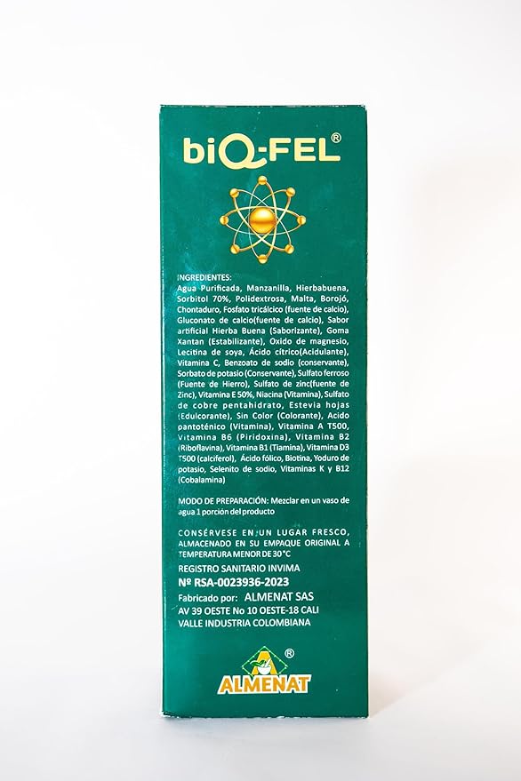 BIQ-FEL Natural Supplement - Chontaduro Guarana and Borojó Blend | 500ml | Daily Plant-Based Energy Support