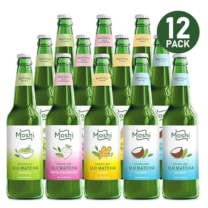 Moshi Sparkling Drinks - Uji Matcha Variety Pack (12 Bottles)