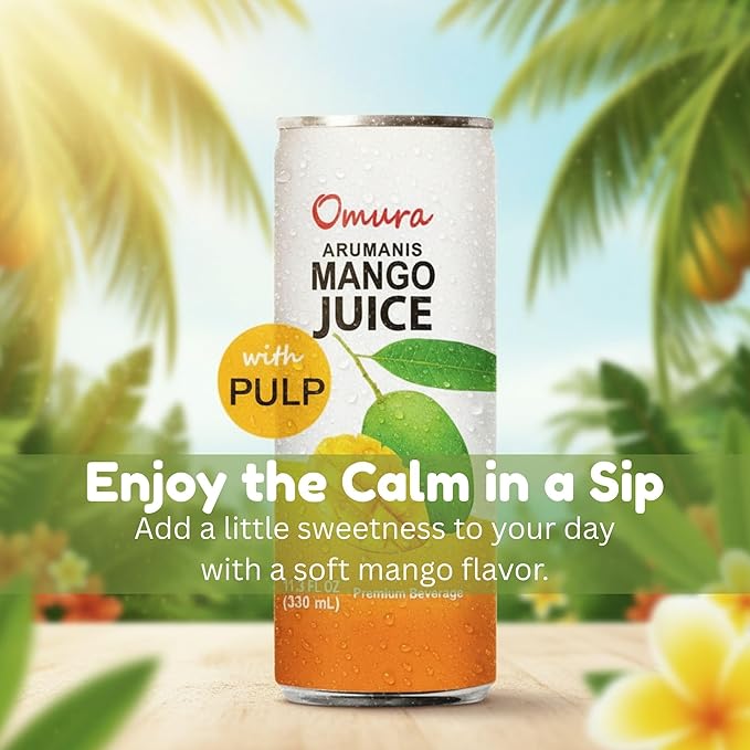 Omura MANGO JUICE from Natural Fruit with PULP 11.3 FL. Ounces | 12-Pack