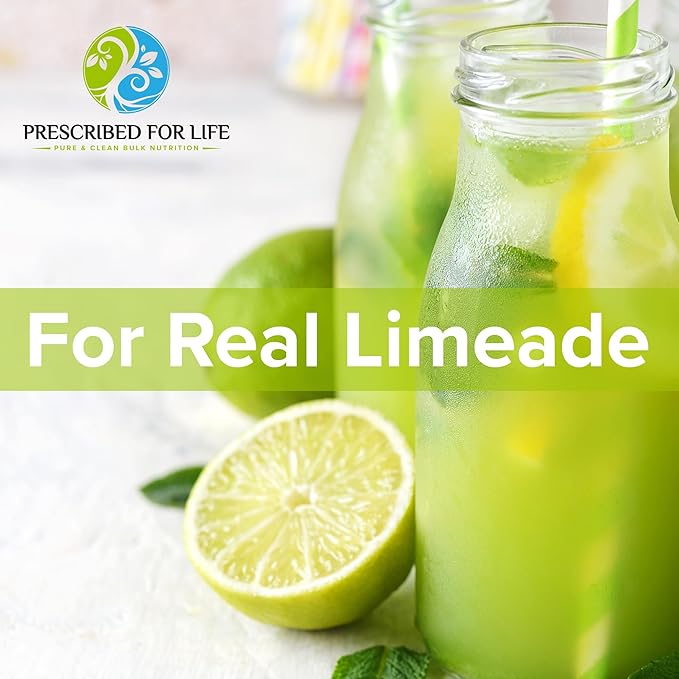 Prescribed for Life Lime Powder Natural &amp Unsweetened Spray Dried Lime Juice Powder Made from Real Limes Vegan Gluten Free Non GMO Reconstitute Ratio 1:2 (5kg / 11lb)
